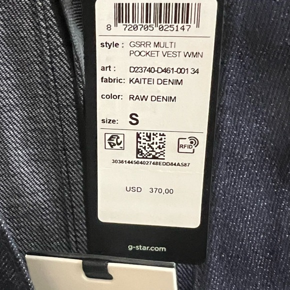 G-Star Raw Denim Vest Size Small New - Picture 5 of 5